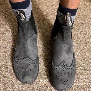 Rustic Black Brogue Blundstone Boots